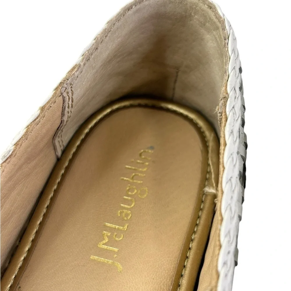 J McLaughlin black white woven leather espadrille size 7.5